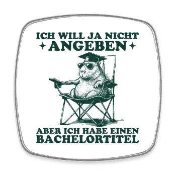 Bachelortitel Capybara mit Bachelor Abschluss - Viereckiger Kühlschrankmagnet - Weiß - Vorne