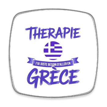 Besoin de Grèce Pas de thérapie - Magnet carré - blanc - Devant