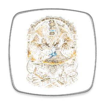 Welder Welding Specialist Viking - Square fridge magnet - white - Front