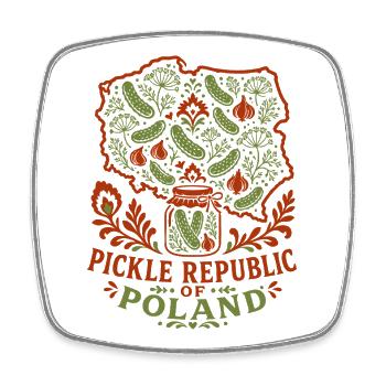 Pickle Republic Of Poland - Square fridge magnet - white - Front