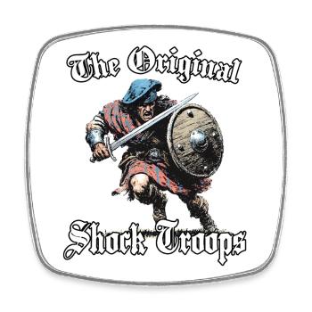 Scottish Clan Warrior Motif | Highland Charge - Square fridge magnet - white - Front