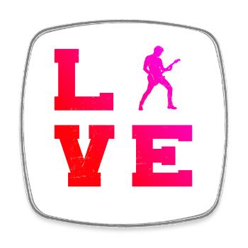 Idée cadeau pour un guitariste avec guitare - Magnet carré - blanc - Devant