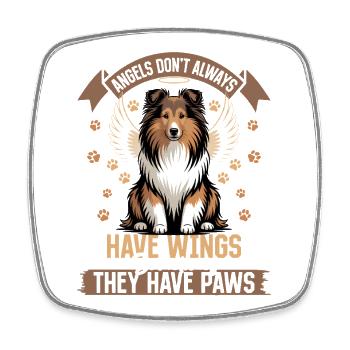 Chien Shetland Sheltie Race - Magnet carré - blanc - Devant