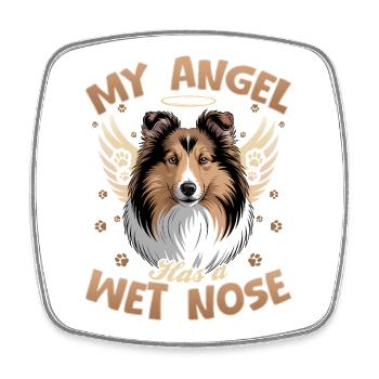 Chien Shetland Sheltie Race - Magnet carré - blanc - Devant