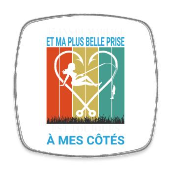 Pêche Pêcheur Cadeau humour personnalisé - Magnet carré - blanc - Devant