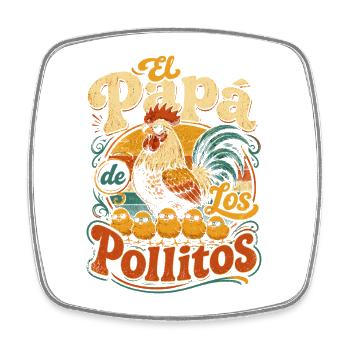 El Papo Pollitos Rooster - Viereckiger Kühlschrankmagnet - Weiß - Vorne