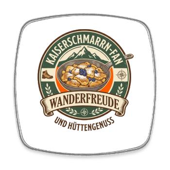Kaiserschmarrn Fan Wanderfreude Hüttengenuss - Viereckiger Kühlschrankmagnet - Weiß - Vorne