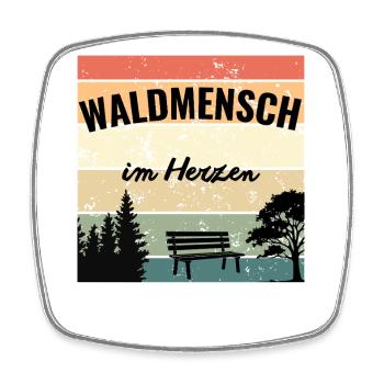 Waldkind im Herzen – Mein Kraftort - Viereckiger Kühlschrankmagnet - Weiß - Vorne