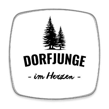 Dorfjunge im Herzen - Viereckiger Kühlschrankmagnet - Weiß - Vorne