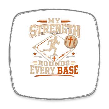 Meine Kraft Umrundet Jede Base Baseball Philipper - Viereckiger Kühlschrankmagnet - Weiß - Vorne