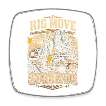 Bohrinsel Ölplattformarbeiter Rig Move Survivor - Viereckiger Kühlschrankmagnet - Weiß - Vorne