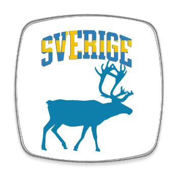 Sweden Moose Retro-Logo - Viereckiger Kühlschrankmagnet - Weiß - Vorne