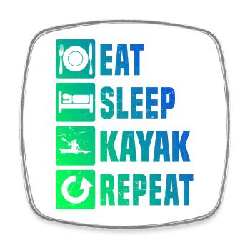 Whitewater kayak gift idea for the kayaker - Square fridge magnet - white - Front