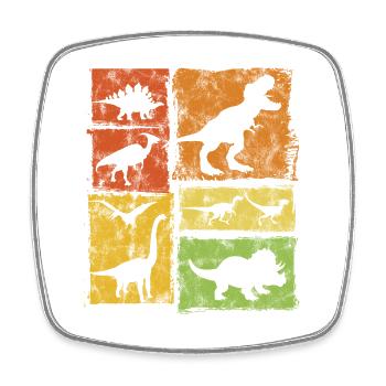 Graphique vintage de dinosaures - Magnet carré - blanc - Devant