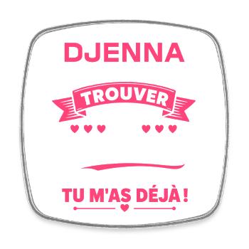 DJENNA - Magnet carré - blanc - Devant