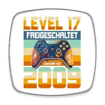 17. Geburtstag Junge Mädchen 2009 Gaming Level 17 - Viereckiger Kühlschrankmagnet - Weiß - Vorne