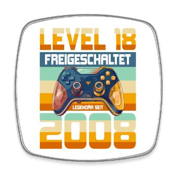 18. Geburtstag Junge Mädchen 2008 Gaming Level 18 - Viereckiger Kühlschrankmagnet - Weiß - Vorne