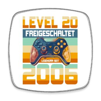 20. Geburtstag Junge Mädchen 2006 Gaming Level 20 - Viereckiger Kühlschrankmagnet - Weiß - Vorne