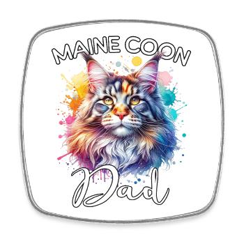 Maine Coon Dad - Square fridge magnet - white - Front