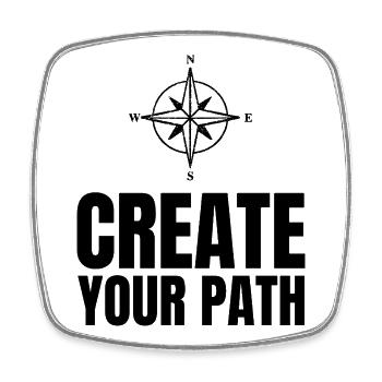 Create Your Path - Square fridge magnet - white - Front