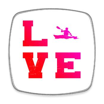 Gift idea for a paddler with a whitewater kayak - Square fridge magnet - white - Front