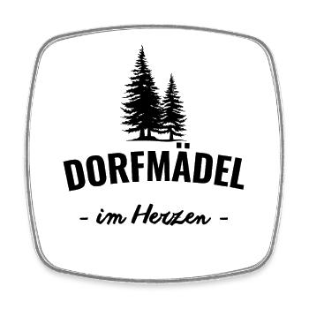Dorfmädel im Herzen - Viereckiger Kühlschrankmagnet - Weiß - Vorne