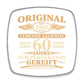 Geschenk Idee 60. Geburtstag Baujahr 1966 - Viereckiger Kühlschrankmagnet - Weiß - Vorne