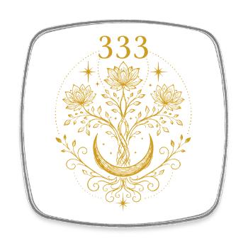 333 Lotus-Führung - Viereckiger Kühlschrankmagnet - Weiß - Vorne