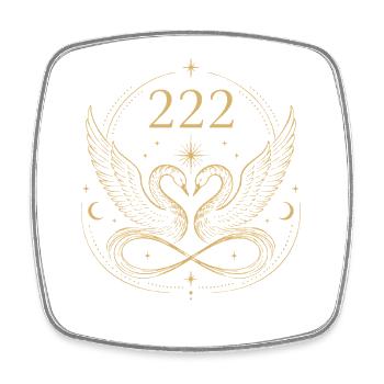 222 Schwanenharmonie - Viereckiger Kühlschrankmagnet - Weiß - Vorne