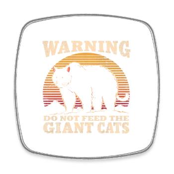 Avertissement Alaska Gros Ours Rétro Chats - Magnet carré - blanc - Devant