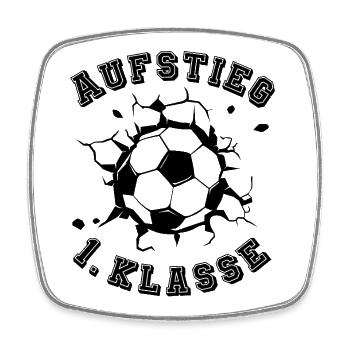 Schulkind Fußball Fussball Einschulung - Viereckiger Kühlschrankmagnet - Weiß - Vorne