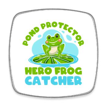 Grenouille protectrice d’étang Catcher - Magnet carré - blanc - Devant