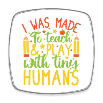 Enseignante de maternelle Enseignante et de jeu Enseignante de maternelle - Magnet carré - blanc - Devant