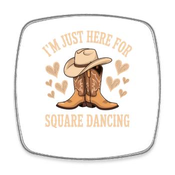 Square Dancing Square Dancer Geschenke - Viereckiger Kühlschrankmagnet - Weiß - Vorne