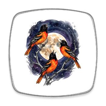Trois Lunes d’Oriole - Magnet carré - blanc - Devant