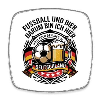 Football and Beer - Germany 2026 - Square fridge magnet - white - Front