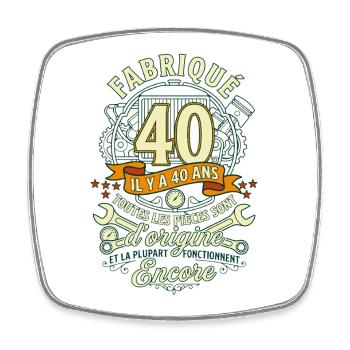 40 Ans Anniversaire Mécanicien Pièces d'Origine - Magnet carré - blanc - Devant