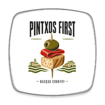 Pintxos First Basque Country Bilbao Travel Souveni - Square fridge magnet - white - Front
