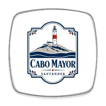Phare de Cabo Mayor Santander, nord de l’Espagne Tra - Magnet carré - blanc - Devant