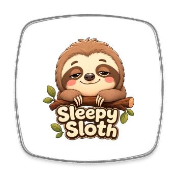 Don't Hurry Be Happy Cute Lazy Funny Sloth - Square fridge magnet - white - Front