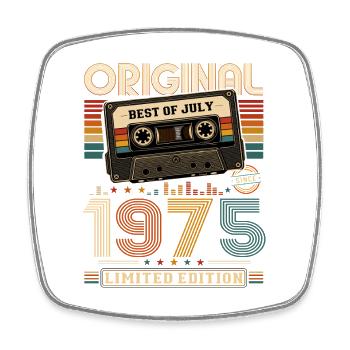 51st Birthday Gift Vintage July Vintage 1975 - Square fridge magnet - white - Front