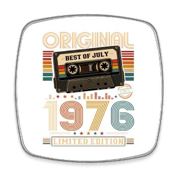 Cadeau du 50e anniversaire Millésime de juillet 1976 - Magnet carré - blanc - Devant