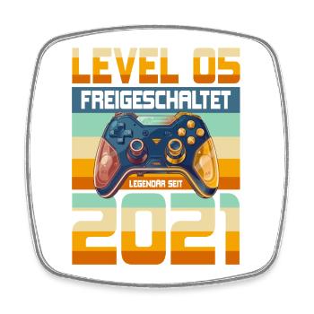 5. Geburtstag Junge Mädchen 2021 Gaming Gamer - Viereckiger Kühlschrankmagnet - Weiß - Vorne