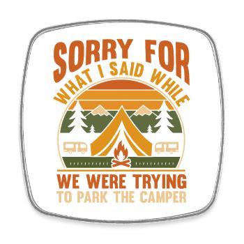 Camping Bonfire Camp Life Forest Camper - Viereckiger Kühlschrankmagnet - Weiß - Vorne