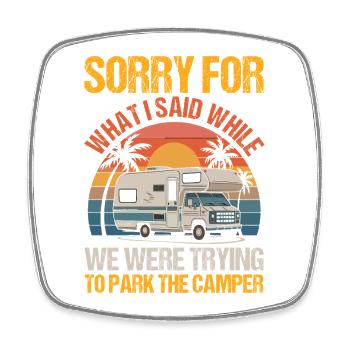Camping Bonfire Camp Life Forest Camper - Viereckiger Kühlschrankmagnet - Weiß - Vorne