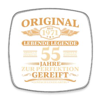 55. Geburtstag Absolut Einmalig 1971 Jahrgang - Viereckiger Kühlschrankmagnet - Weiß - Vorne