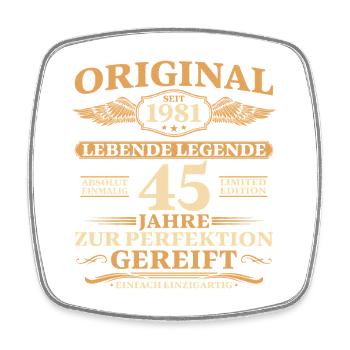 45. Geburtstag Absolut Einmalig 1981 Jahrgang - Viereckiger Kühlschrankmagnet - Weiß - Vorne