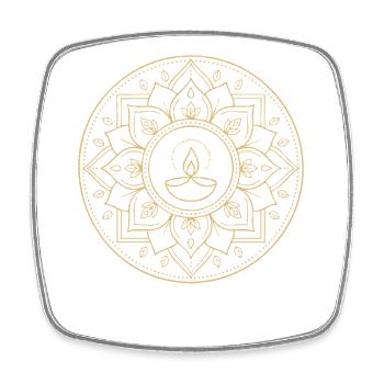 666 Balance Mandala - Viereckiger Kühlschrankmagnet - Weiß - Vorne