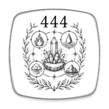 444 éléments de cristal - Magnet carré - blanc - Devant