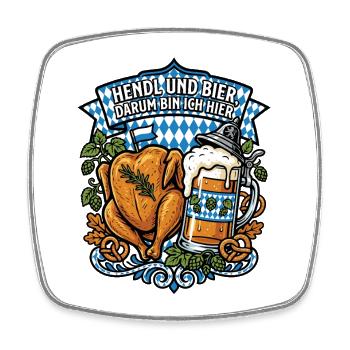 Tente de bière Bavière | Poulet et bière, c’est pour ça que je suis là - Magnet carré - blanc - Devant